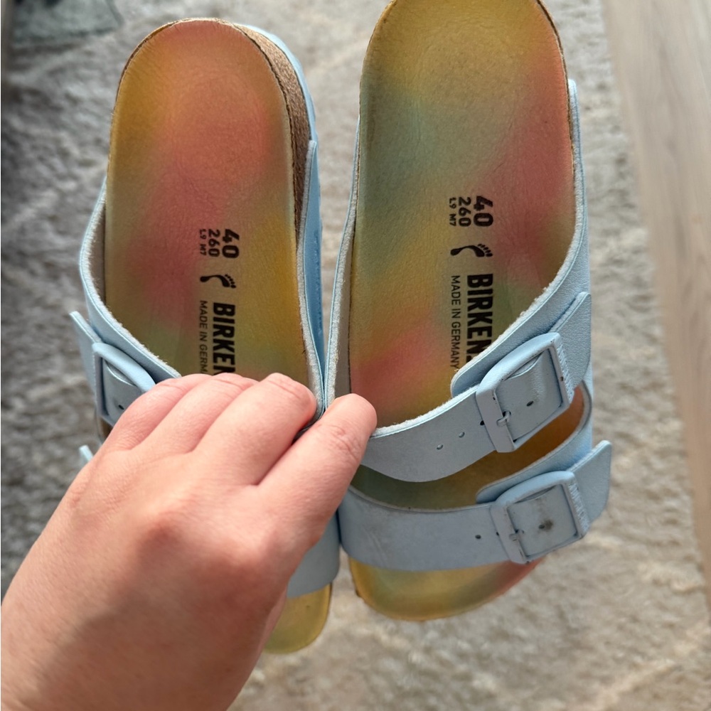 Light Blue with Pastel Ombré Birkenstocks - Picture 4 of 6